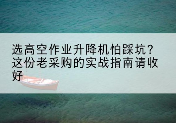 宜黄高空作业升降机厂家推荐-选高空作业升降机怕踩坑？这份老采购的实战指南请收好