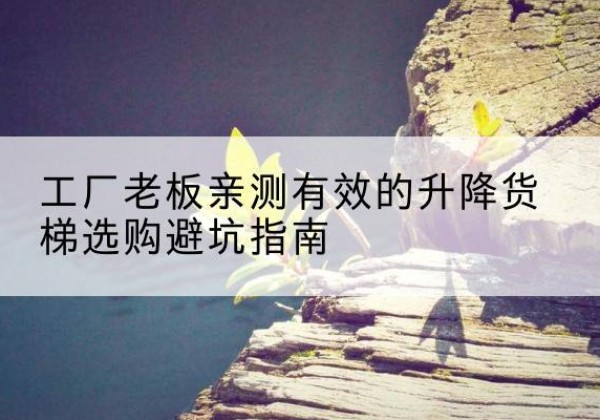 宜黄升降货梯怎么选-工厂老板亲测有效的升降货梯选购避坑指南